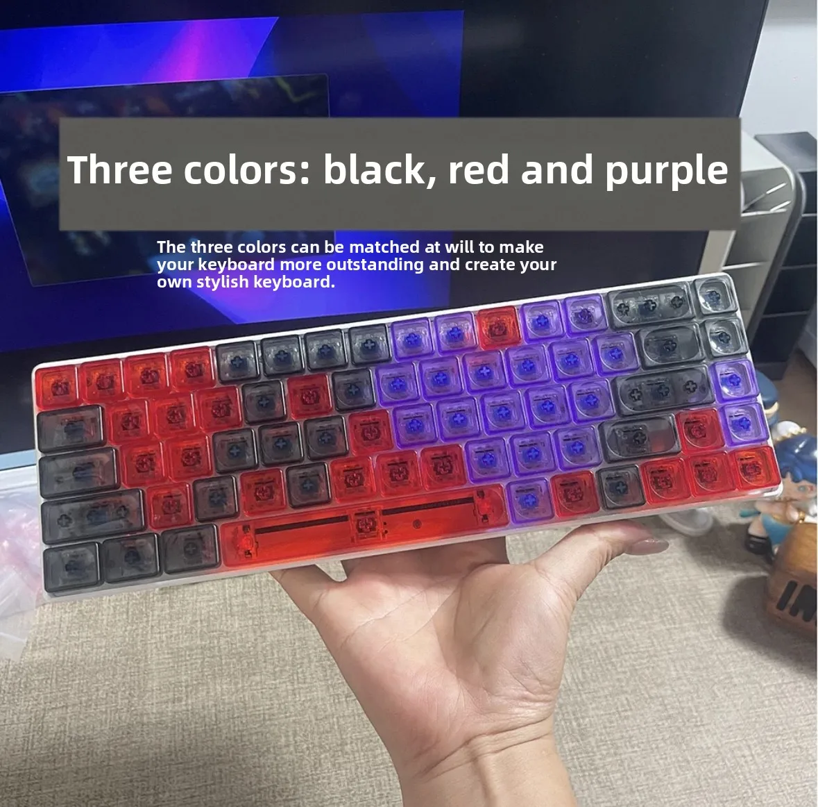 Non-engraved transparent LCK PC material mechanical keyboard low switch ultra-thin keycaps