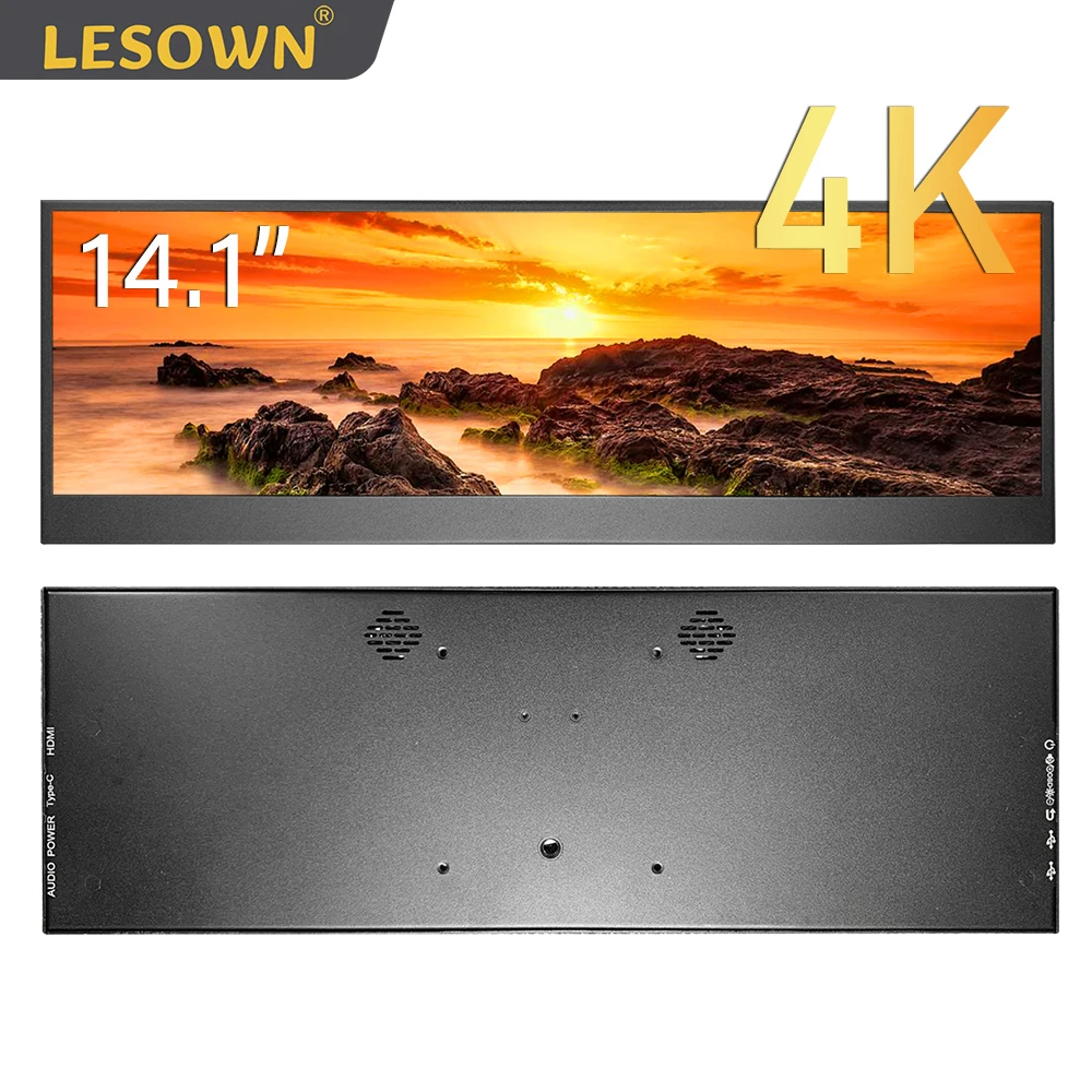 

LESOWN LCD сенсорный 4K 3840x1100 бар IPS дисплей Сделай Сам длинный широкий HDMI USB C второй экран для ноутбука ПК рекламный дополнительный монитор