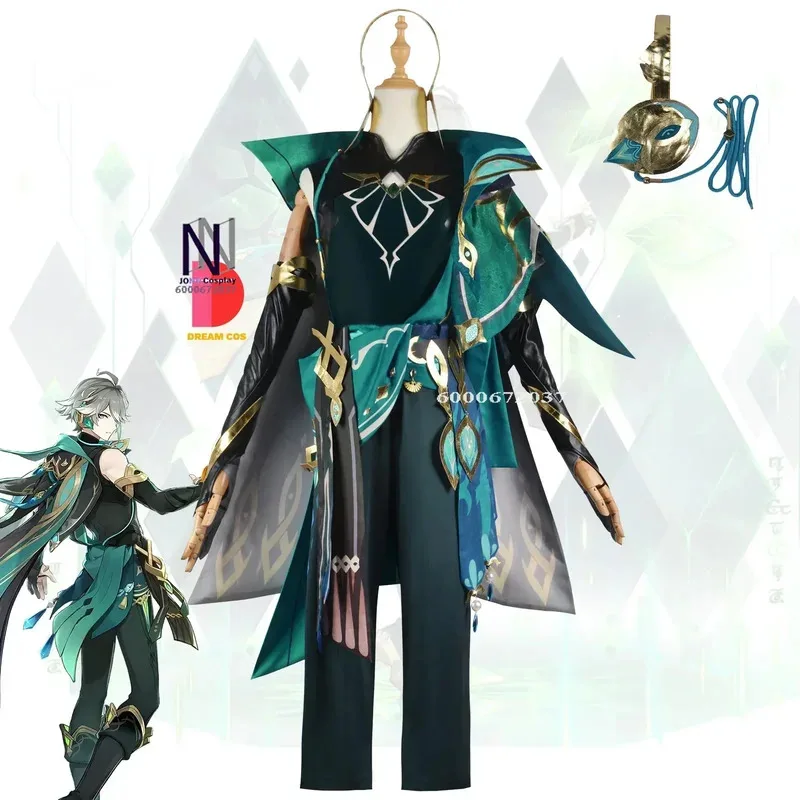 

Genshin Impact Alhaitham Cosplay Costume Shawl Waistband Wig Headwear Full Set for Halloween Carnival Party Clothing New Arrival