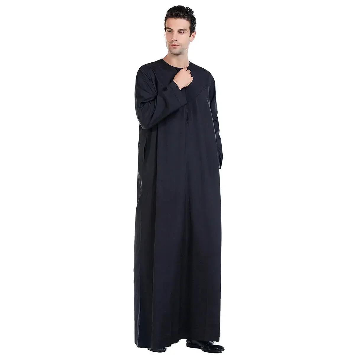 Saudi Arabisch Herren Robe Langarm Muslim Islam Kleidung Türkei Kaftan Dubai Abaya Männer Jubba Thobe Kleid Abaya Daffah Dishdasha