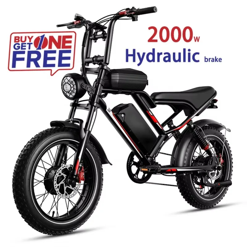 

STLF Hydraulic Brake Electric City Bike Full Suspension 2000w Electric Bike 20 Inch Ebike