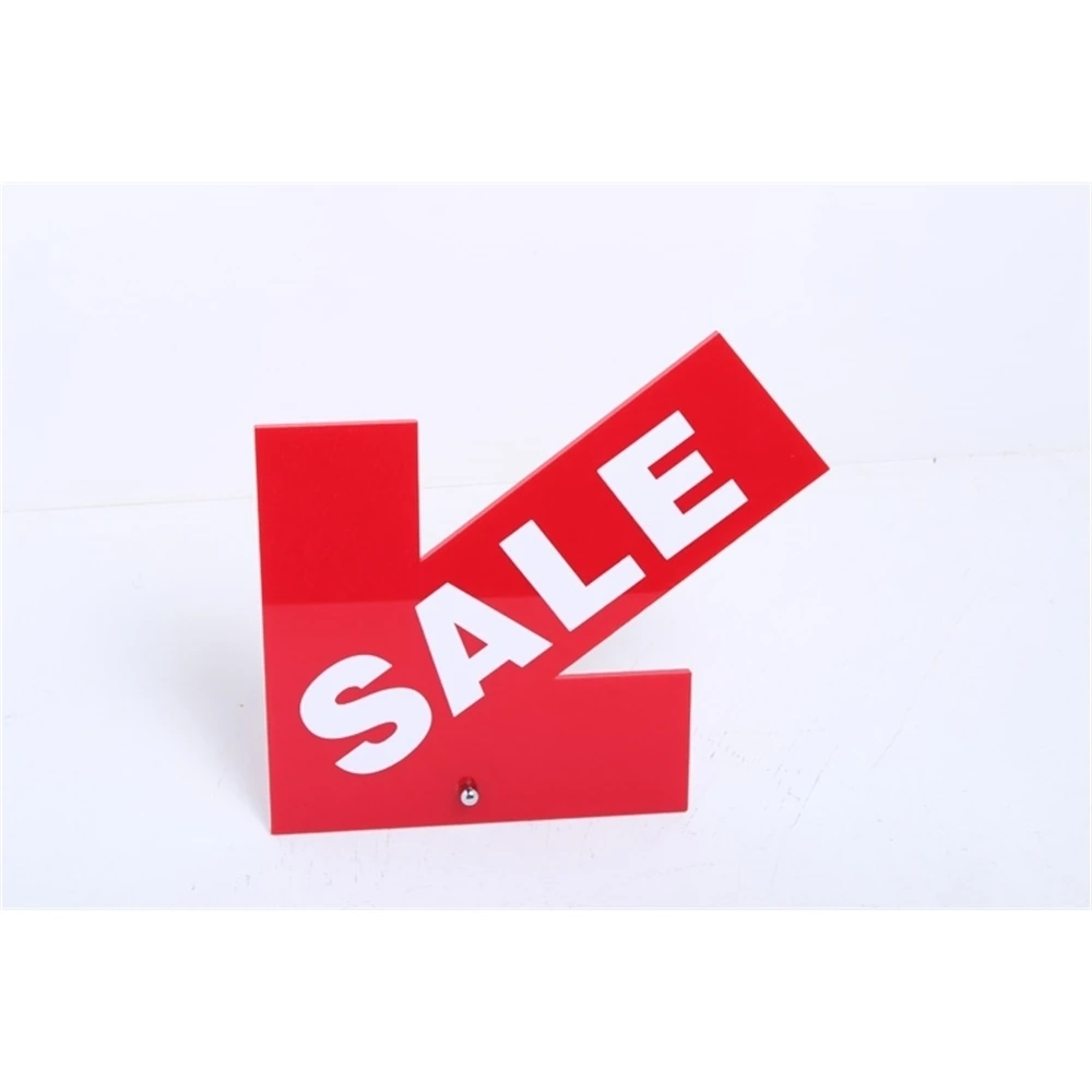 Red Signboard Acrylic Store Shop Promotion Advertising Signage Table Desk Sign Sale Letter Stand Plate Customized Shelf Talker