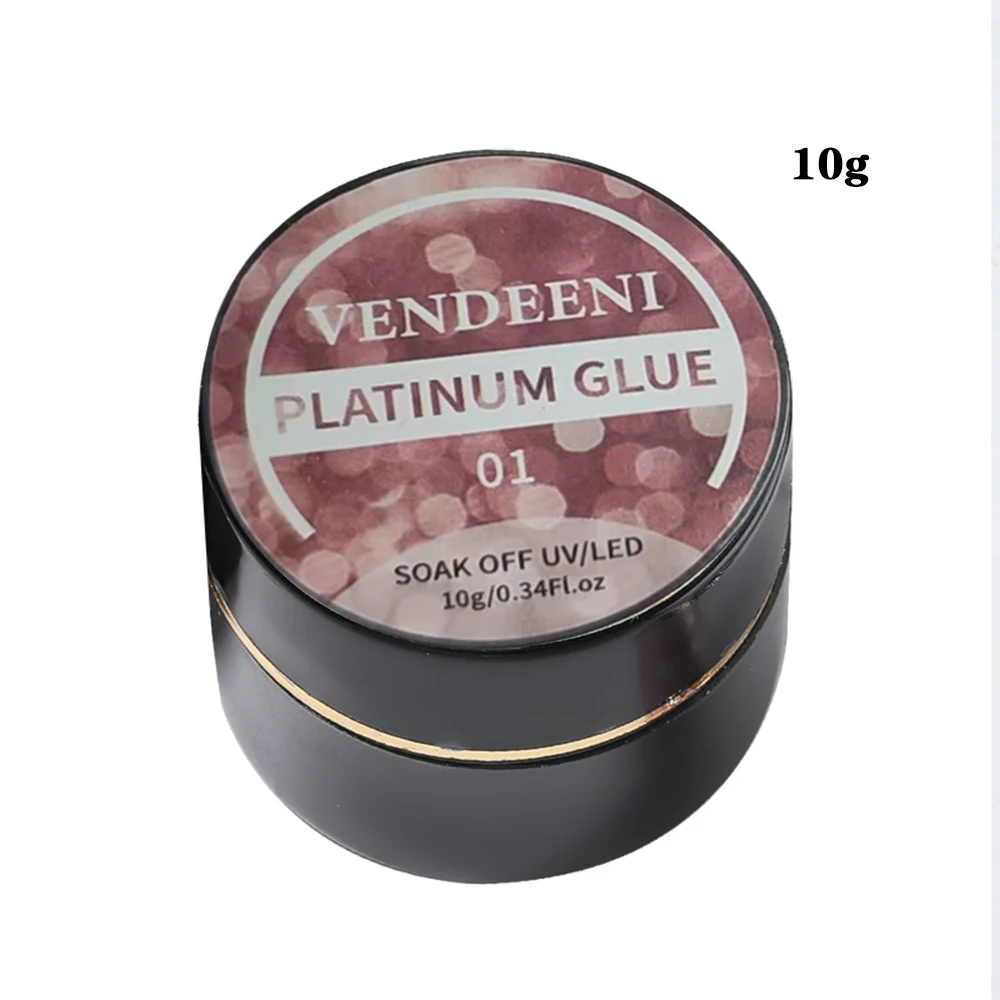 Vendeeni 4 Colors Sequins Platinum Painting Gel Nail Polish UV LED Soak Off Shiny Glitter Golden Rose Silver Metal Nail Varnish view 6