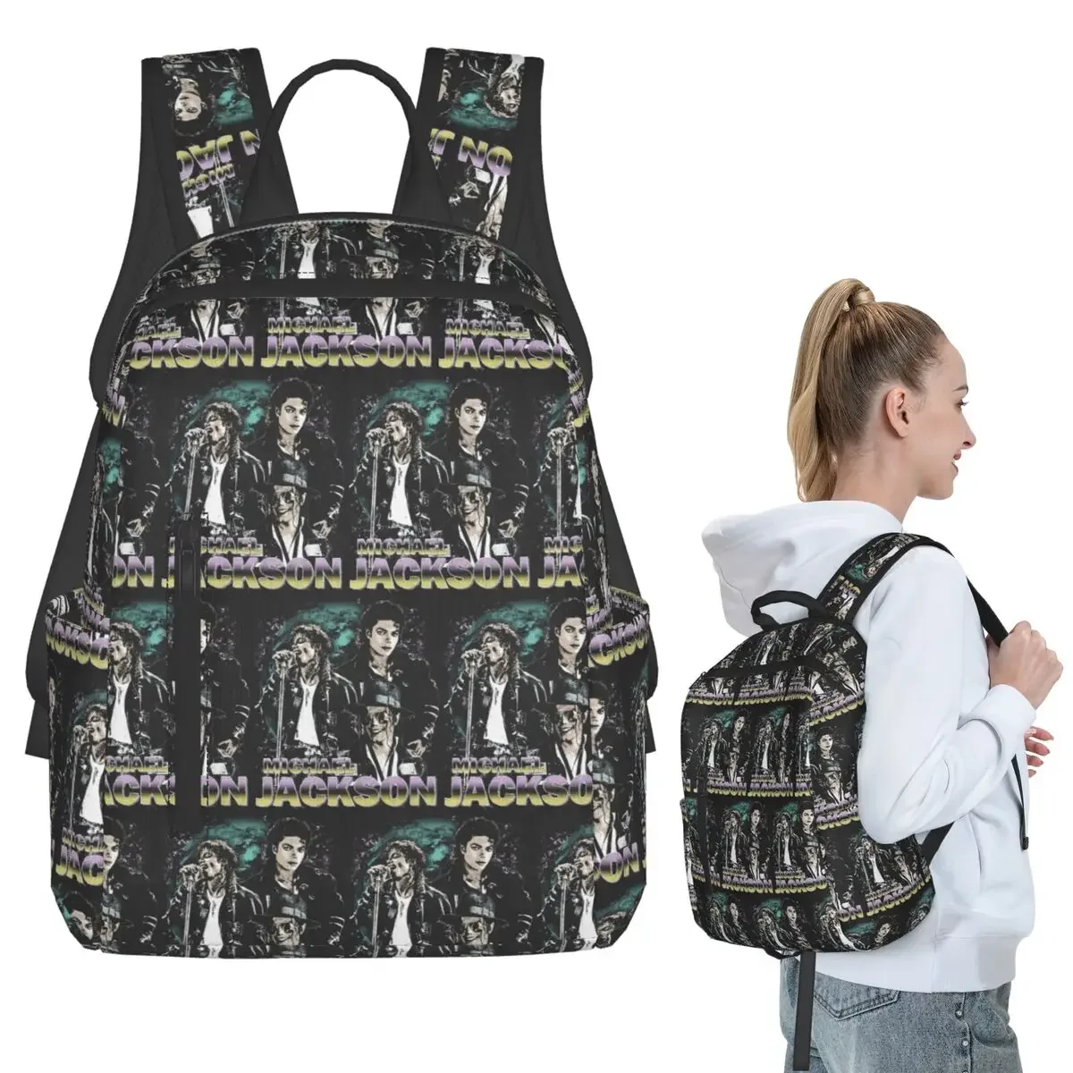 Michael Jackson Backpack Student BookBag Kids School Bag Computer Shoulder Bags Boys Girls