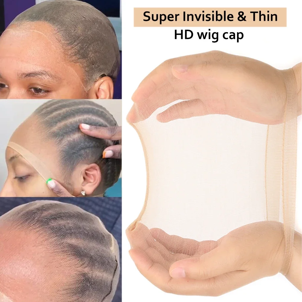 

10/20Pcs Invisible Hd Wig Cap Thin Stocking Cap Nylon Stretch Mesh Hd Wig Caps Hair Net For Weave Sheer Hd Wig Cap For Wig