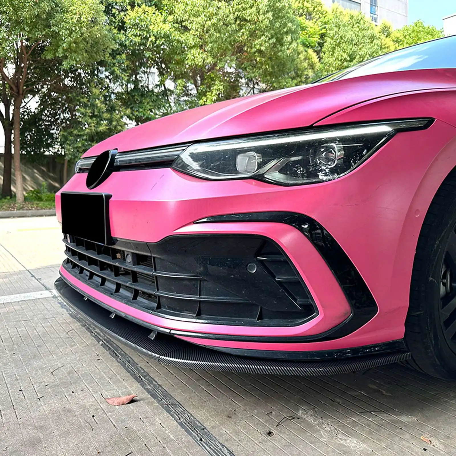 

Front Bumper Lip Spoiler Maxton Style Diffuser Splitter Chin Trims For VW Golf 8 MK8 GTI Rline 2020-2022