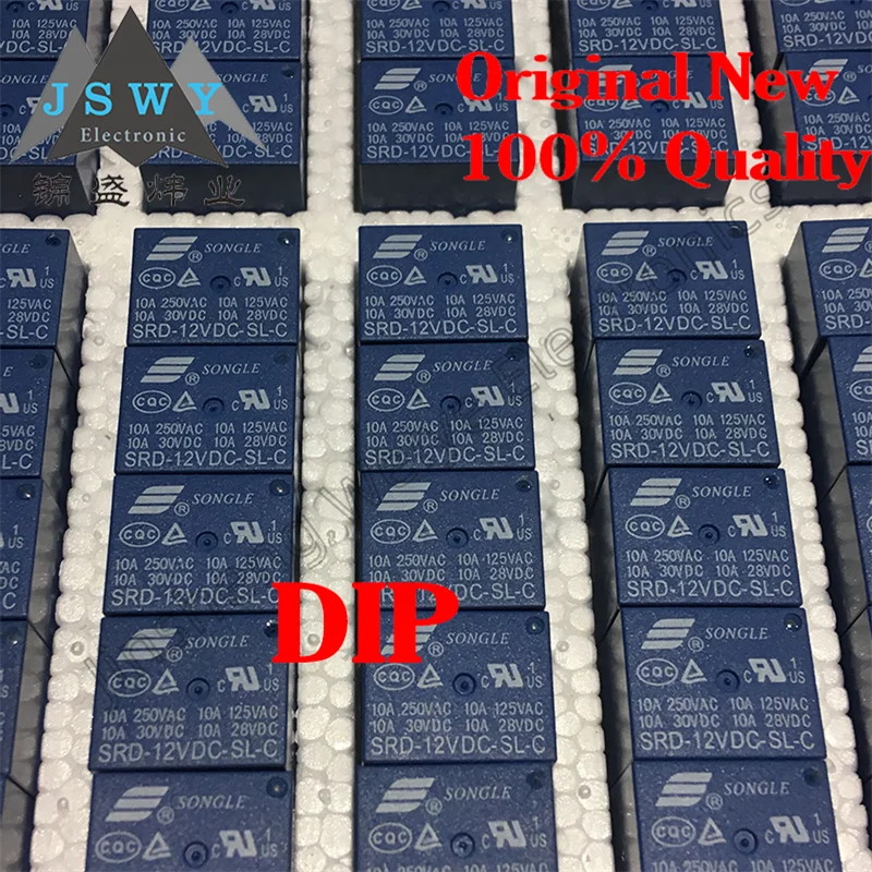 

(20/100PCS) SRD-12VDC-SL-C DIP-5 original stock relay with 12VDC drive and 250VAC/30VDC switching capability
