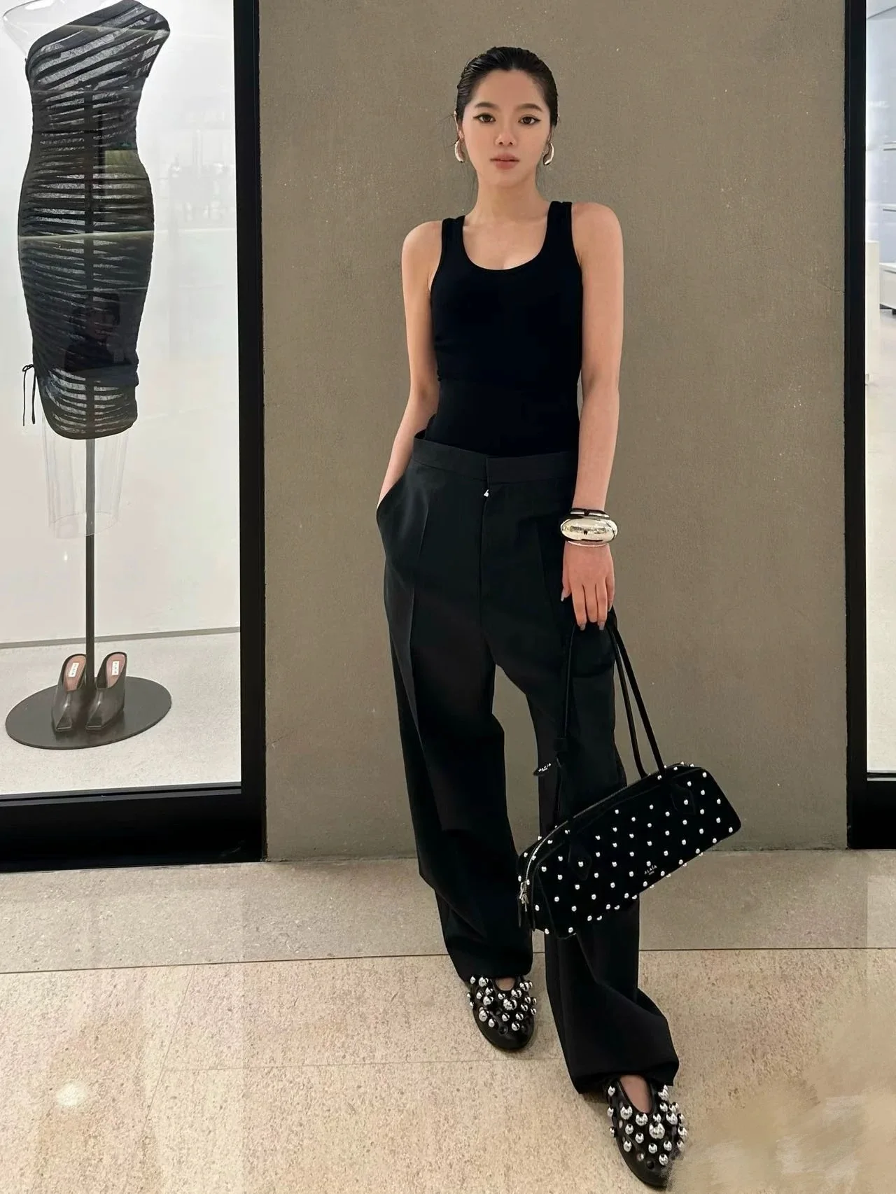 

Вязаные лоскутные широкие брюки с низкой талией, женские повседневные брюки со съемной талией, коврик свободного покроя, офисная одежда