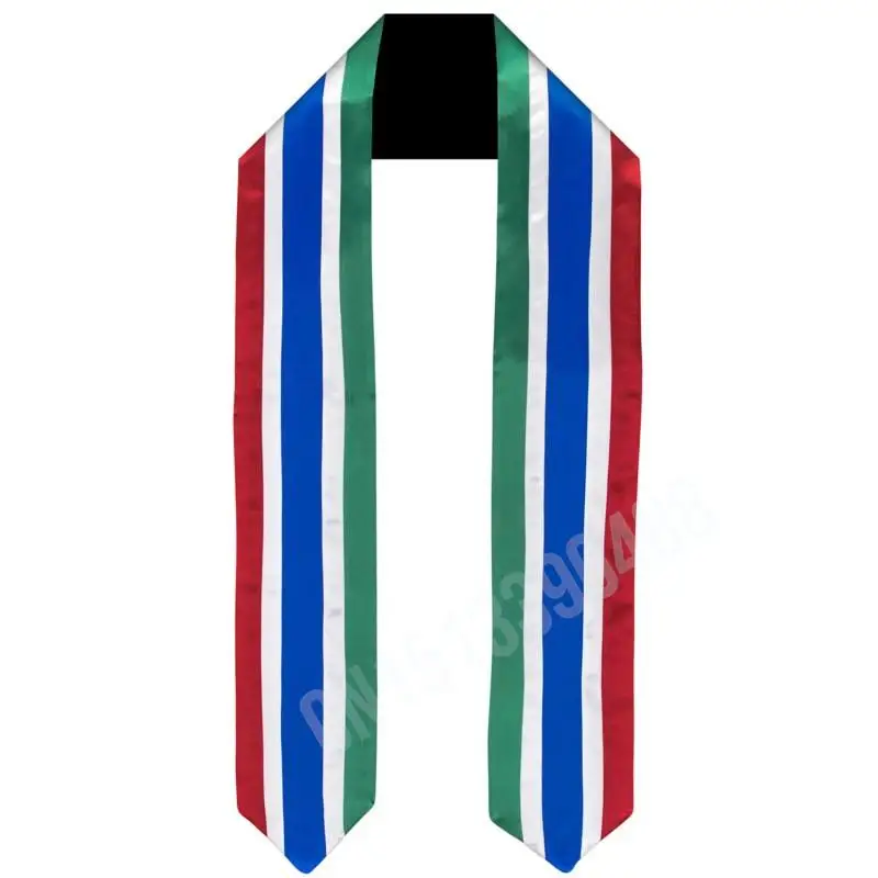 

Gambia Flag Scarf Top Print Graduation Sash Stole International Study Abroad Adult Unisex Party Accessory