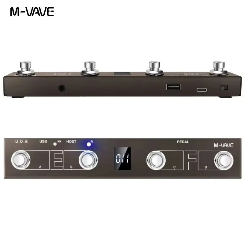 M-VAVE  Chocolate Plus Wireless Midi Controller Pro Keyboard 4 Buttons Foot Switch Supports Midi Host Interface Control Function