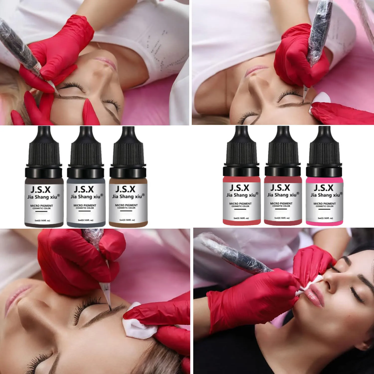 

Пигмент для перманентного макияжа бровей, пигмент для век и губ, набор пигментов для микроблейдинга для машинки для бровей