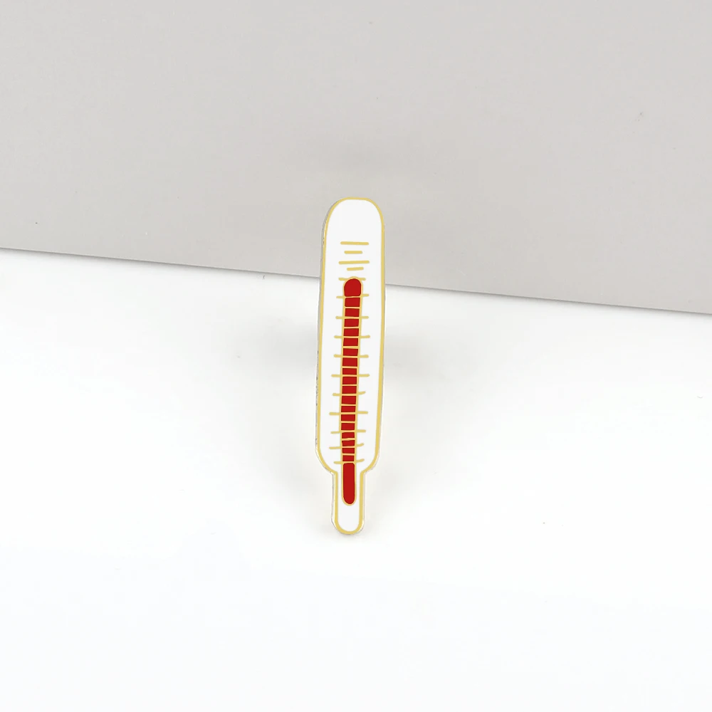 Hospital Stethoscope Enamel Pin Medical Brooch Doctor Nurse Electrocardiogram Thermometer Lapel Pins Disease Record Table Badges