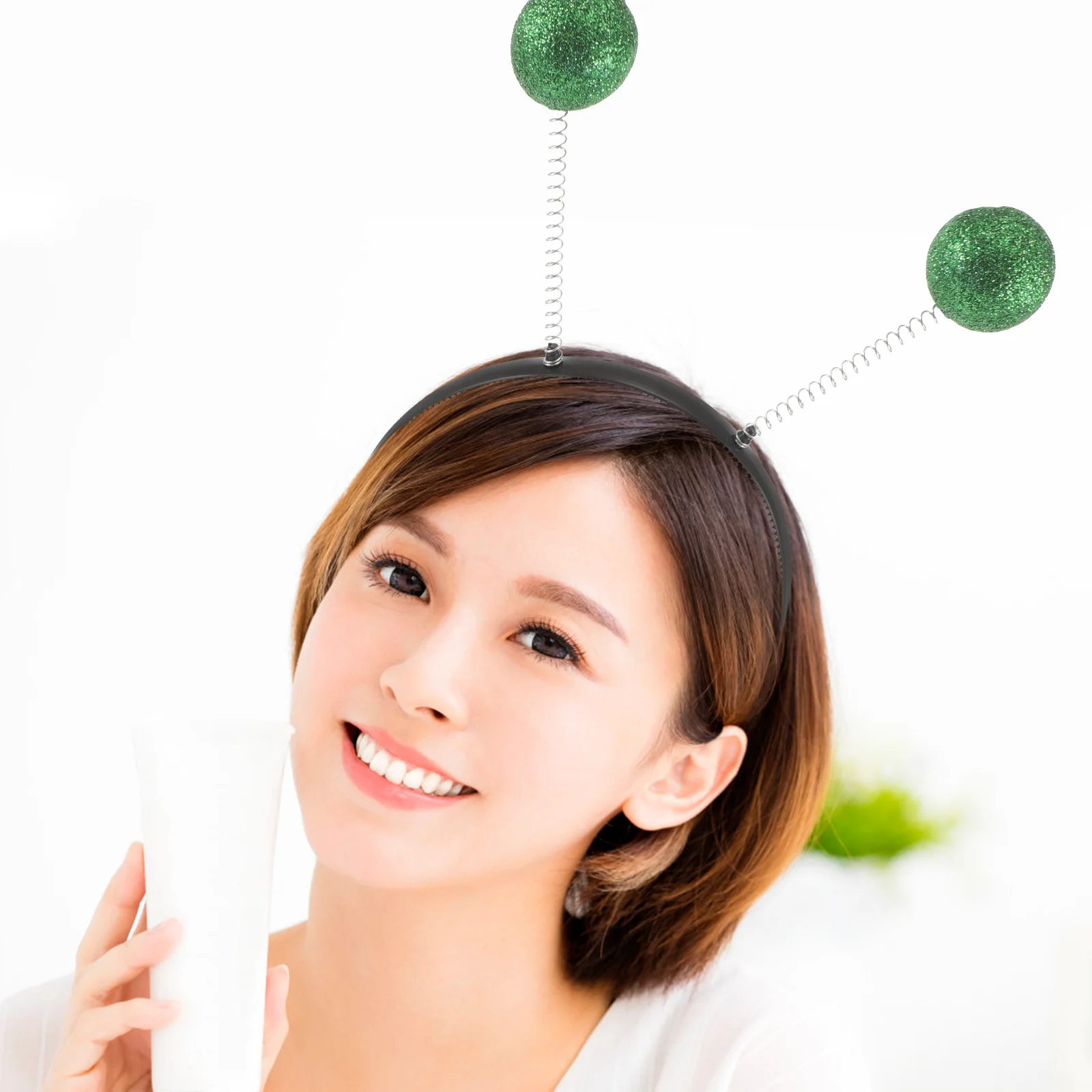 1세트 화성 안테나 머리띠 반짝이 재미있는 의상 안경 가벼운 헤드피스 우주 테마 파티 할로윈 코스프레용