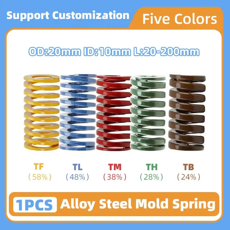 1PCS Mold Spring Spiral Stamping Compression Die Springs for 3D Printed and Car Accessories OD 12-20mm ID 6-10mm L 20-100mm