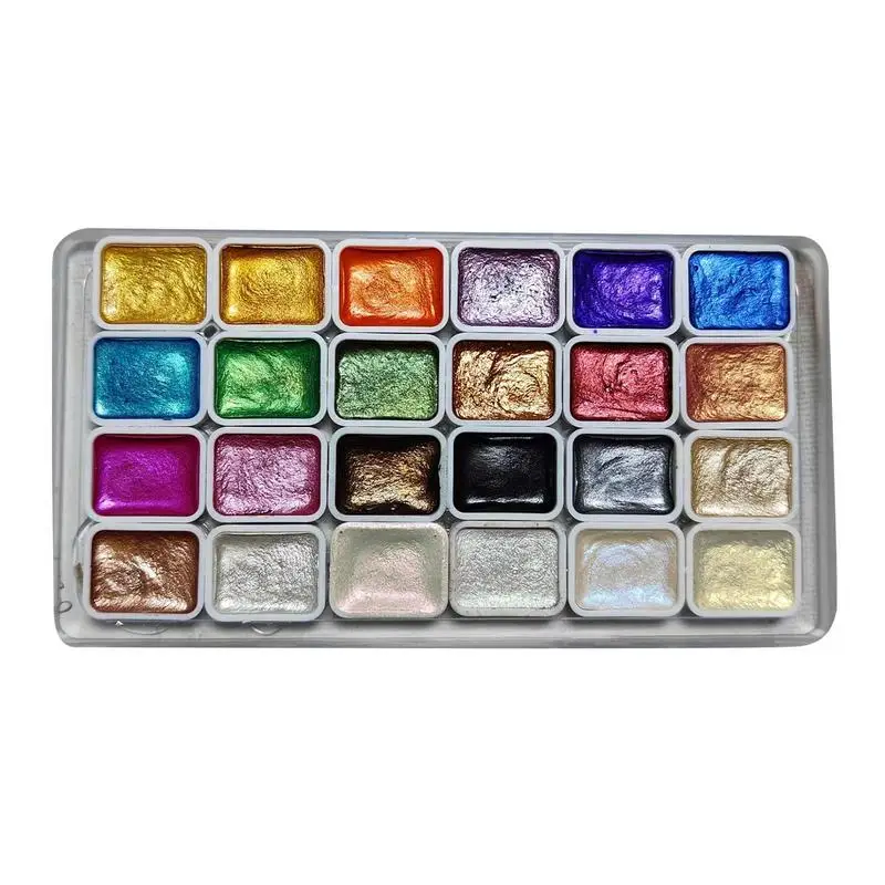 Juego de pintura de acuarela nacarada, Kit de paleta para pintar, manualidades finamente molidas, Kits de pintura para profesionales