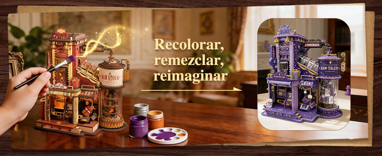 Robotime Rokr Dream Gift Factory 3D-Holzpuzzle Heimdekoration mit Licht und Musik Einzigartiges Geburtstags- und Weihnachtsgeschenk für Jugendliche und Erwachsene – Detail 3