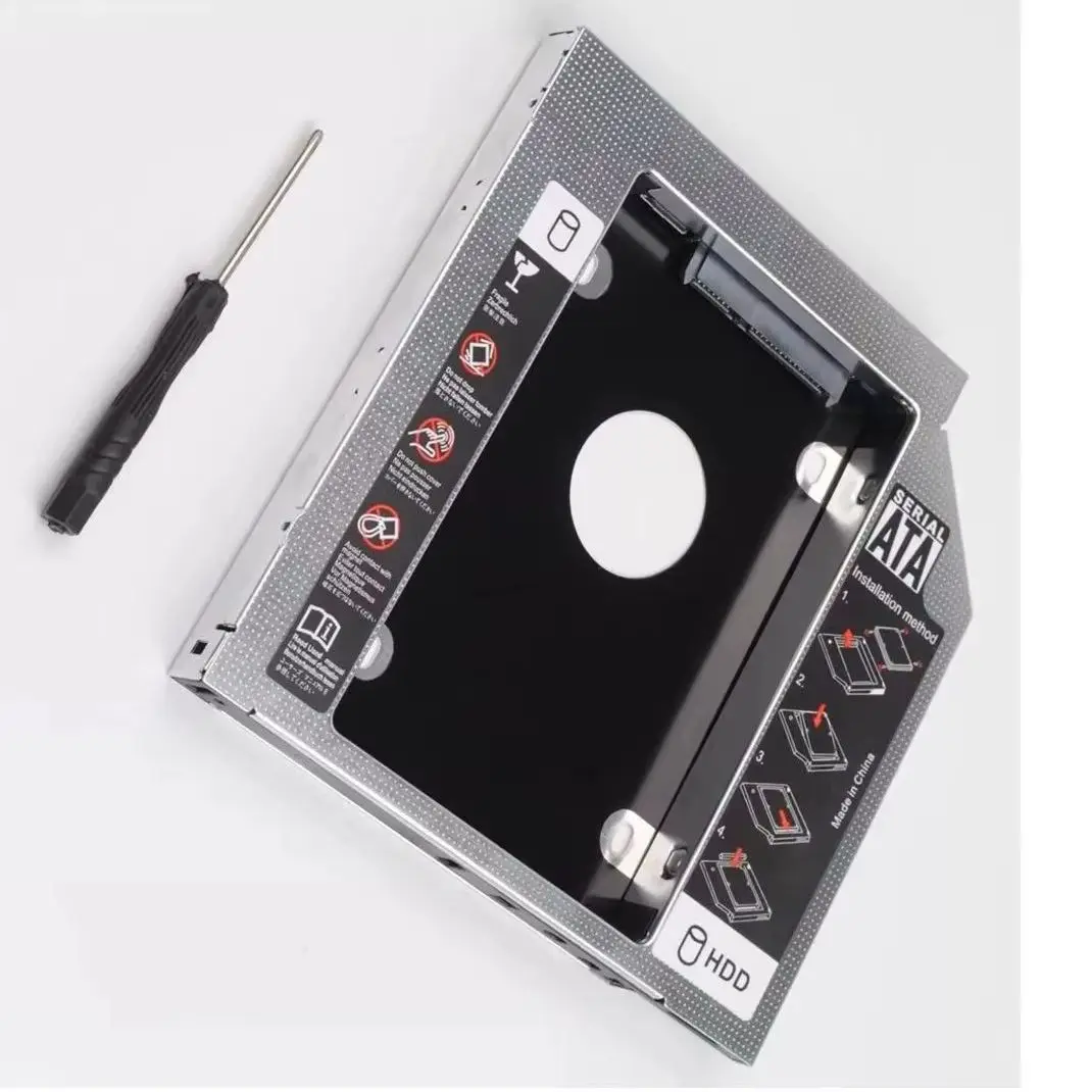 2nd Hard Drive HD SSD Optical Bay Caddy Bracket Frame for HP EliteBook 8560p 8570p 8760p 8460p 8470p Acer TRAVELMATE 6293 P243-M view 2