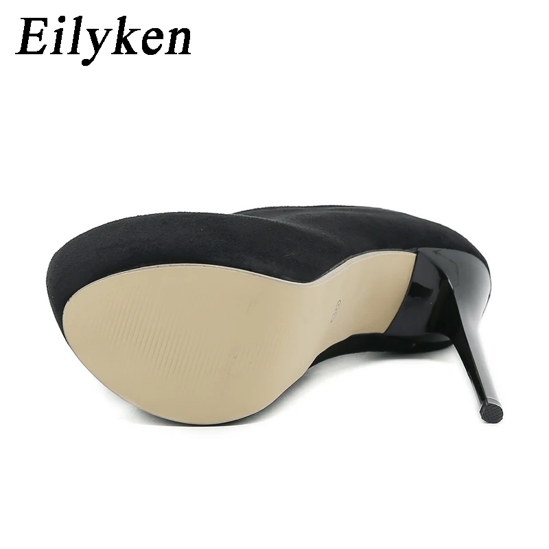 Eilyken Brand Designer Stripper Fetish High Heels Women Pumps Shoes Sexy Solid Platform Round Toe Zipper Sandals