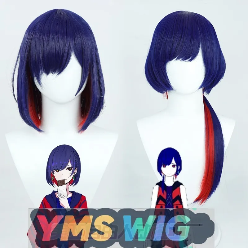 

[YMS WIG] Vtuber Virtual UP Live Streaming Host Liya Cos Wig Dark Blue Inner Layer Gradual Change Red Li Mei