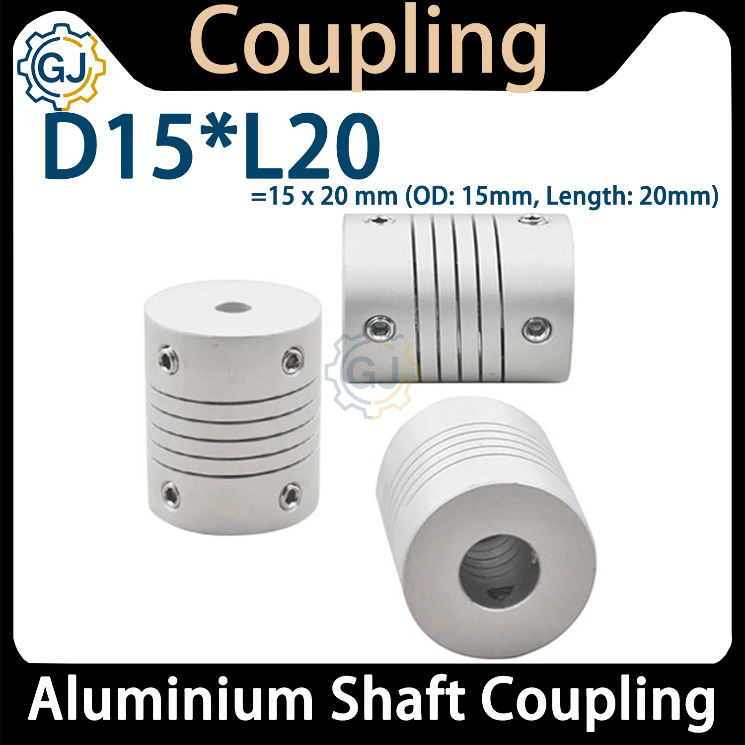 D15*L20 Aluminum Flexible Jaw Shaft Coupling 2/3/3.17/4/5/6/6.35/7/8mm CNC Stepper Motor Coupler for Encoder & Engraving Machine
