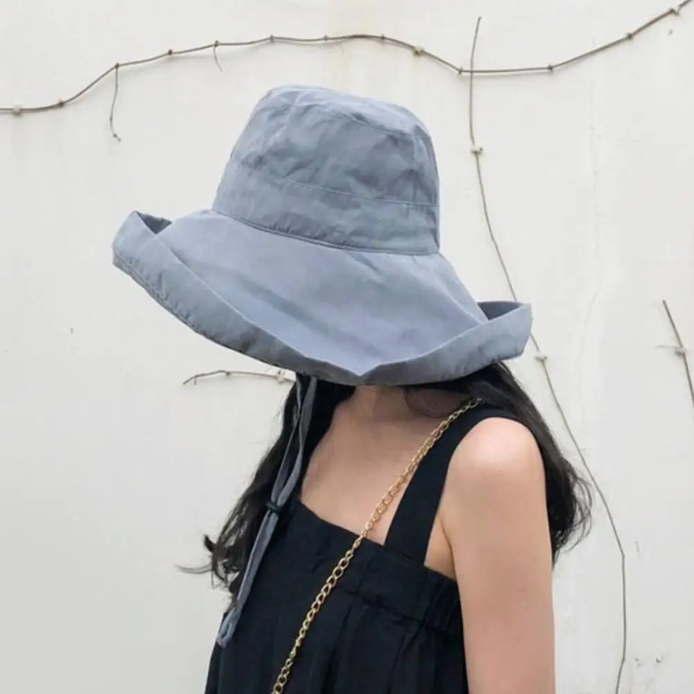 Summer Thin Sun Protection Hats For Women Ladies Korean Big Brim Fisherman Hat Sunshade Hat Summer Black Gum Sunshade Hat