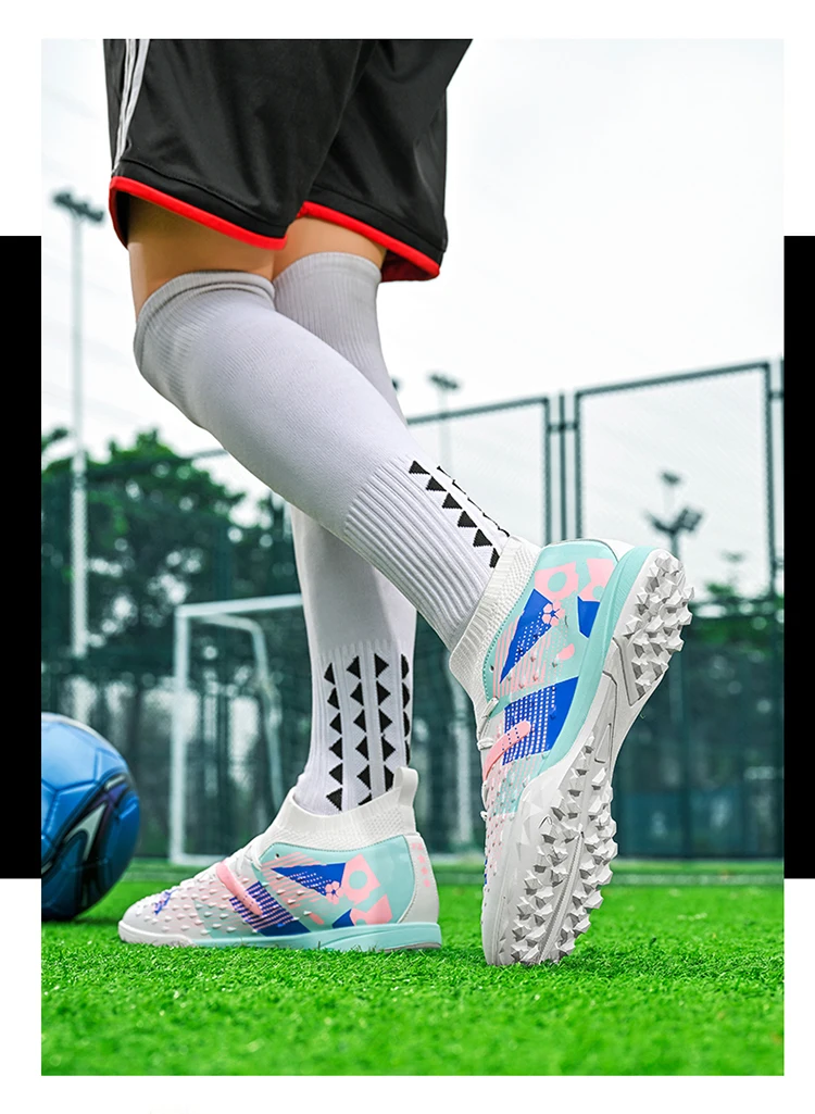 Neue Männer Fußball Schuhe Hochwertige Outdoor Hohe Knöchel Ultraleicht Indoor Fußball Stiefel Nicht-Slip Sport Schuhe Futsal Nicht-Slip – Detail 16