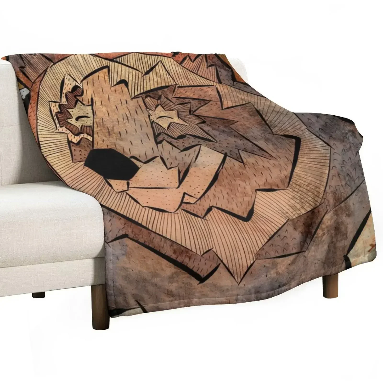 The brown forest bear Throw Blanket valentine gift ideas Hairys Summer Plaid on the sofa Blankets