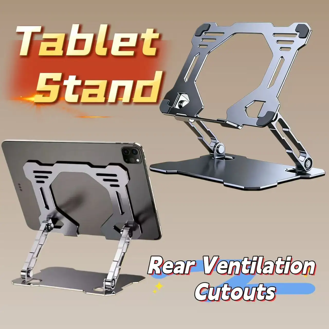 Tablet lazy bracket, hollow back for heat dissipation, sturdy and stable.