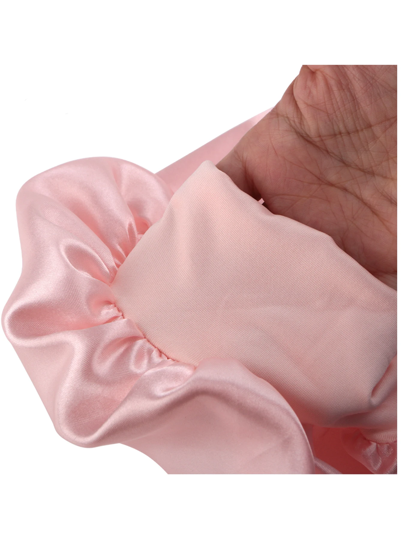 Normal adult sized Head Wrap Elastic Band Bonnet sleep cap Satin Silky Bonnet Sleep Black Pink color choice