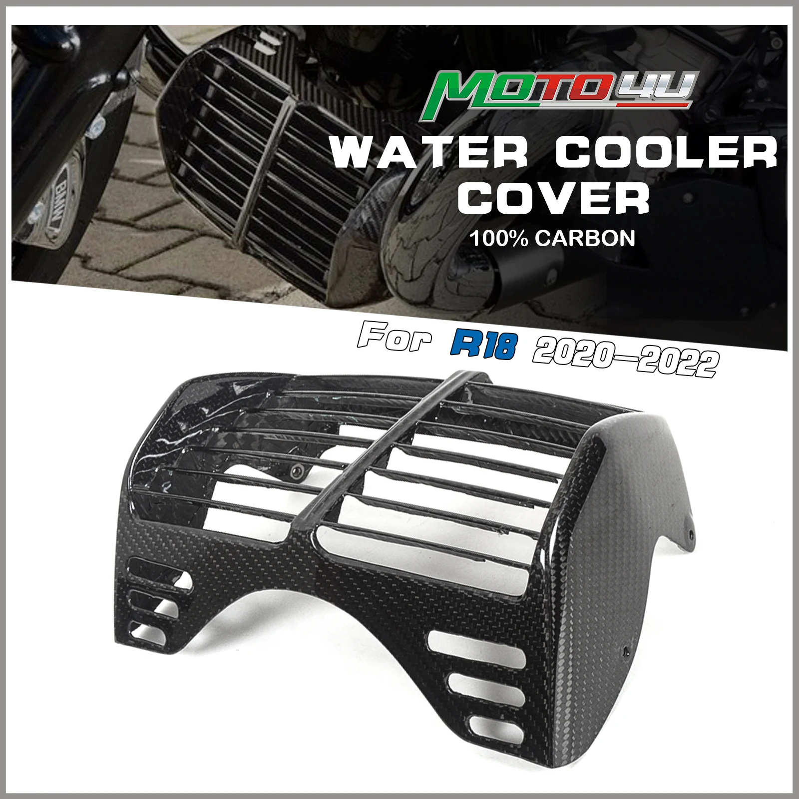 

Customized For BMW R18 2020 2021 2022 100% Carbon Fiber Water Cooler Cover Radiator Water Coolant Case Cover Fairing oil cooler