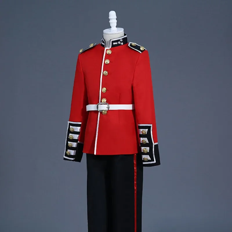 Europe British Royal Guard Costume Adult Men Queen\'s Guard Costume Dress Up Prince William Soldiers Halloween Cosplay Costume