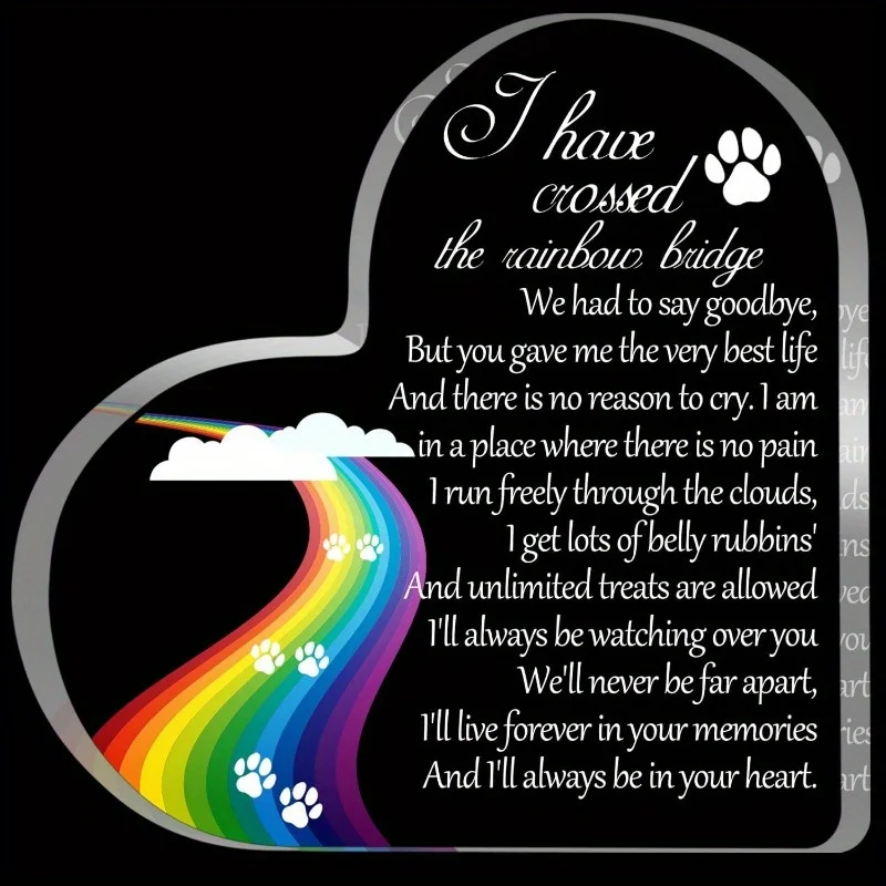 Memorial Acrylic Plaque for Pet Loss, Cute Desk Decor, Office Decor, Bedroom Decor, Kitchen Decor, Thoughtful Gift for Women