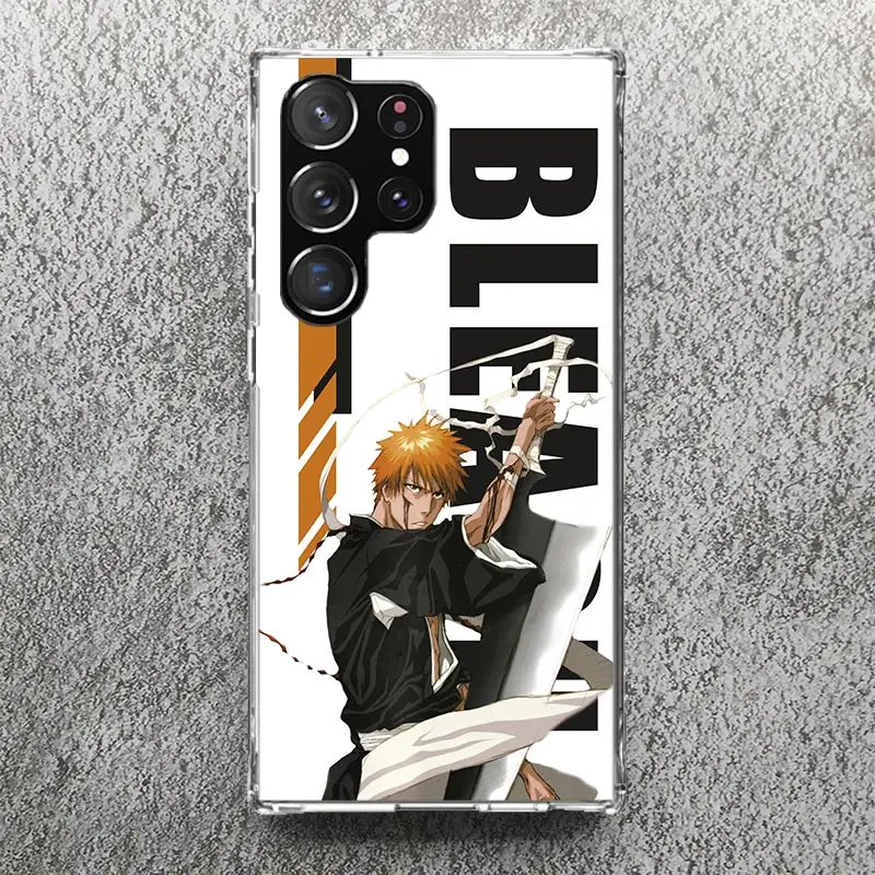 Anime Bleach Ichigo Kenpachi Phone Case For Samsung Galaxy S24 S23 S22 S21 Ultra S20 FE S10 Plus S10E S9 S8 + Soft Cover Shell