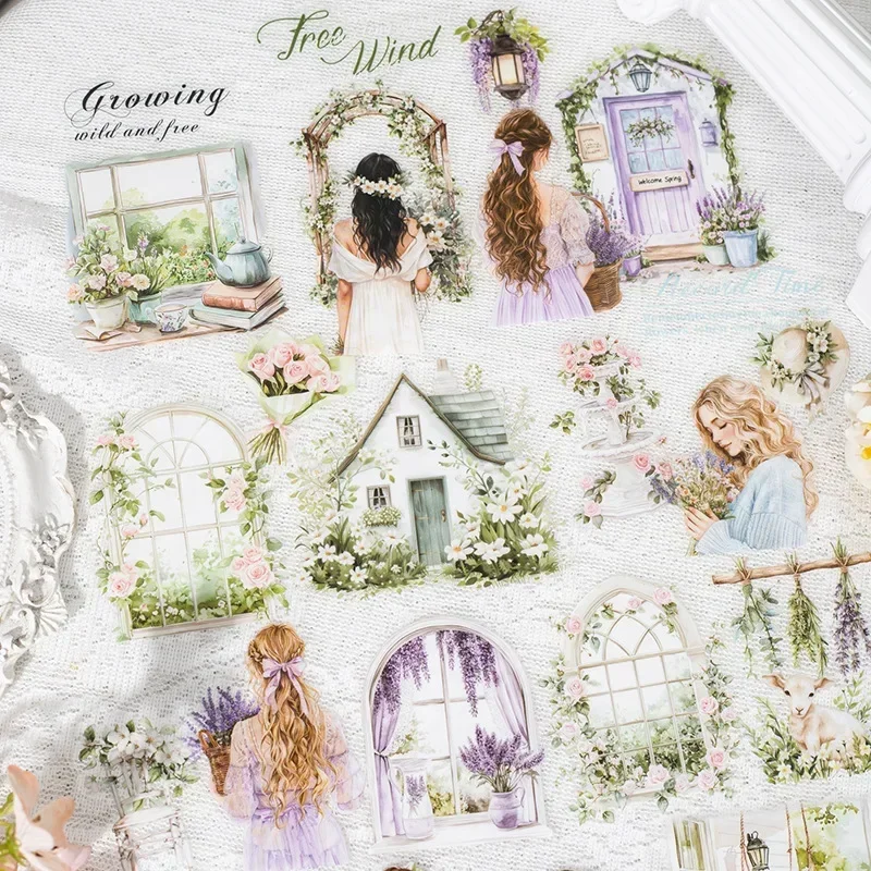 20 Stück dekorative Fensterbank für Schreibwaren, Vintage-Zubehör, Fensterbank für Mädchen, leichtes PET, Scrapbooking