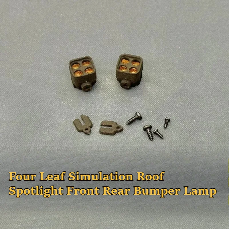 RC Crawler Roof Spotlight For 1/14 Tamiya Tractor custom size Four Leaf Simulation Front Rear Bumper Lamp Model Decor Accessory