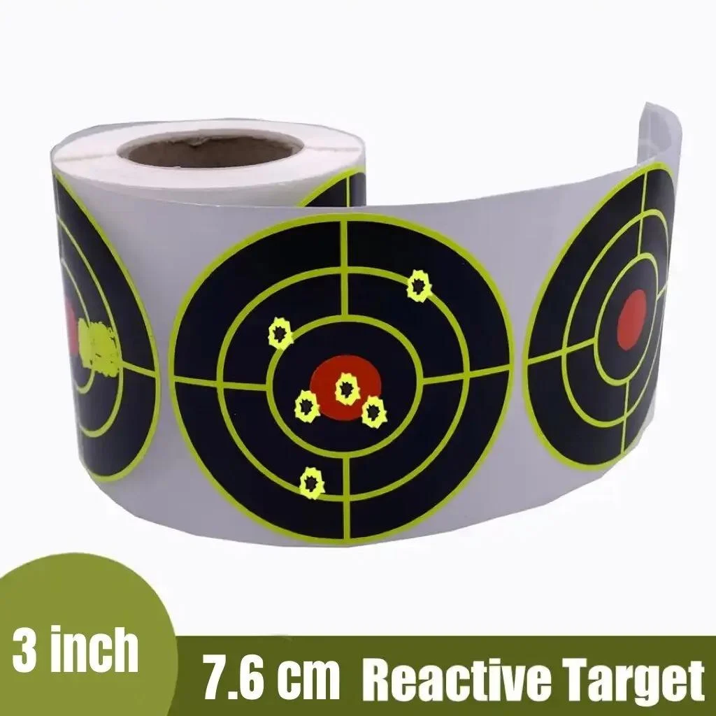 

100 Pcs/Roll Shooting Splatter Targets Stickers 3 Inch Self Adhesive Targets Paper Reactive Splatter Stickers for Archery Bow