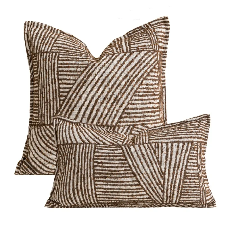 Brown Pillows Geometric Cushion Case 45x45 30x50 Decorative Pillow Cover For Sofa Chair Modern Room Home Decorations