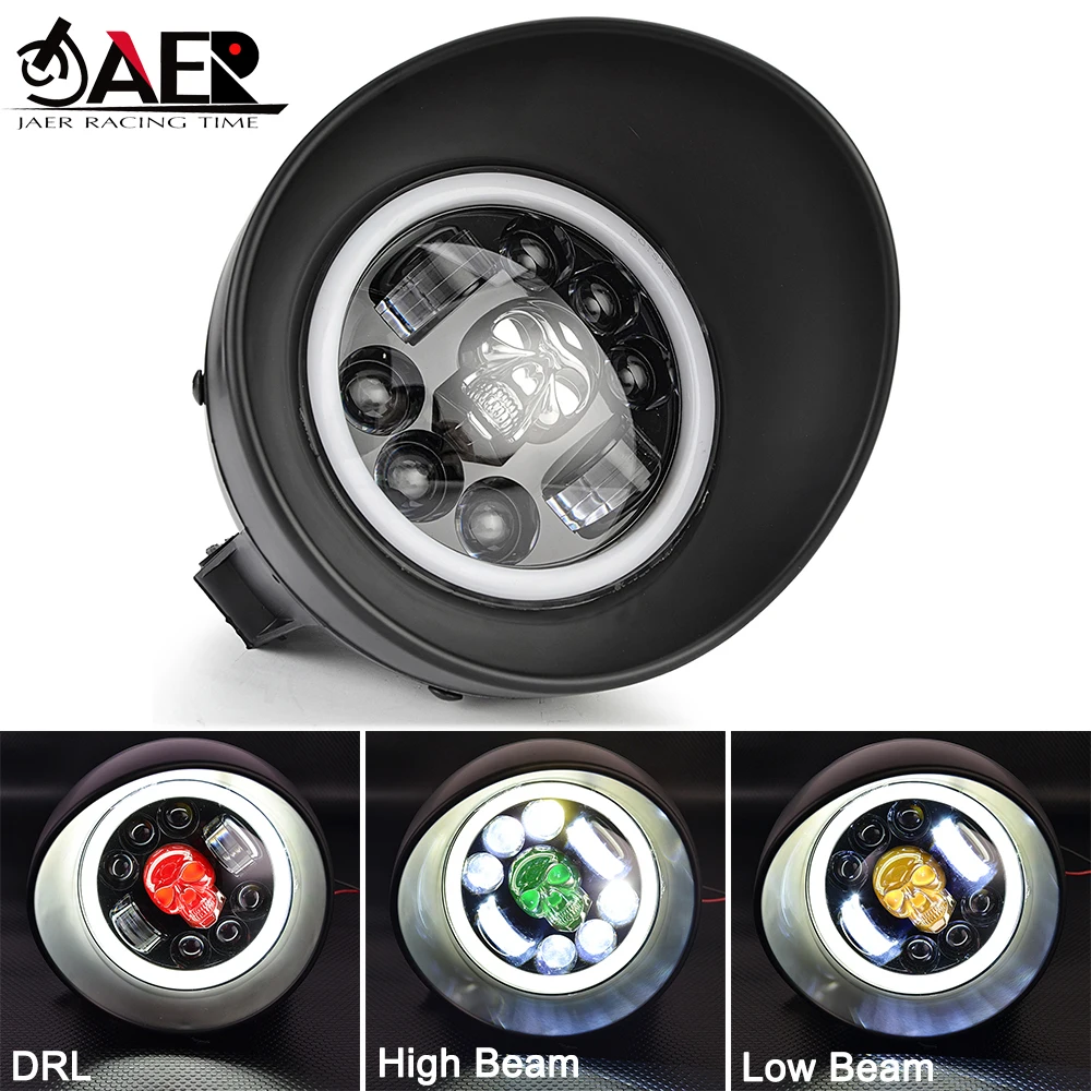 

Universal 5.75" Motorcycle Headlight Fog Light high & low Driving Passing Spot Lamp Motorbike for Harley Touring Bobber Chopper