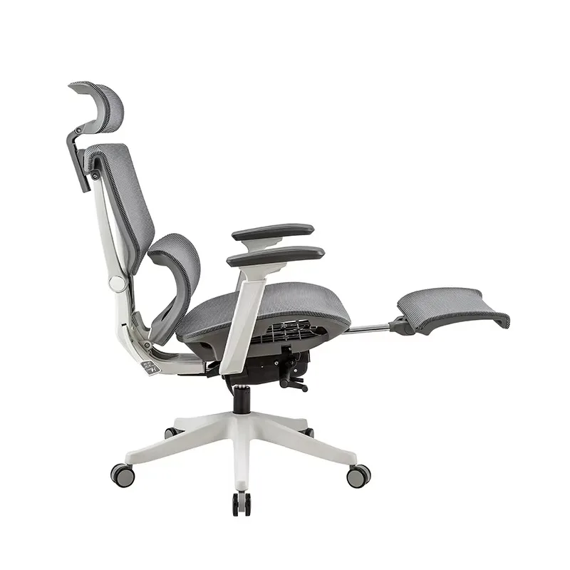 Luxury Comfortable Swivel Executive Gray High Back Ergonomic Mesh Chair With Lumbar Support