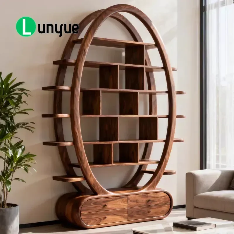 North American Black Walnut Display Shelf Solid Wood Bogu Frame New Chinese Style Song Dynasty Aesthetics Modern Simple