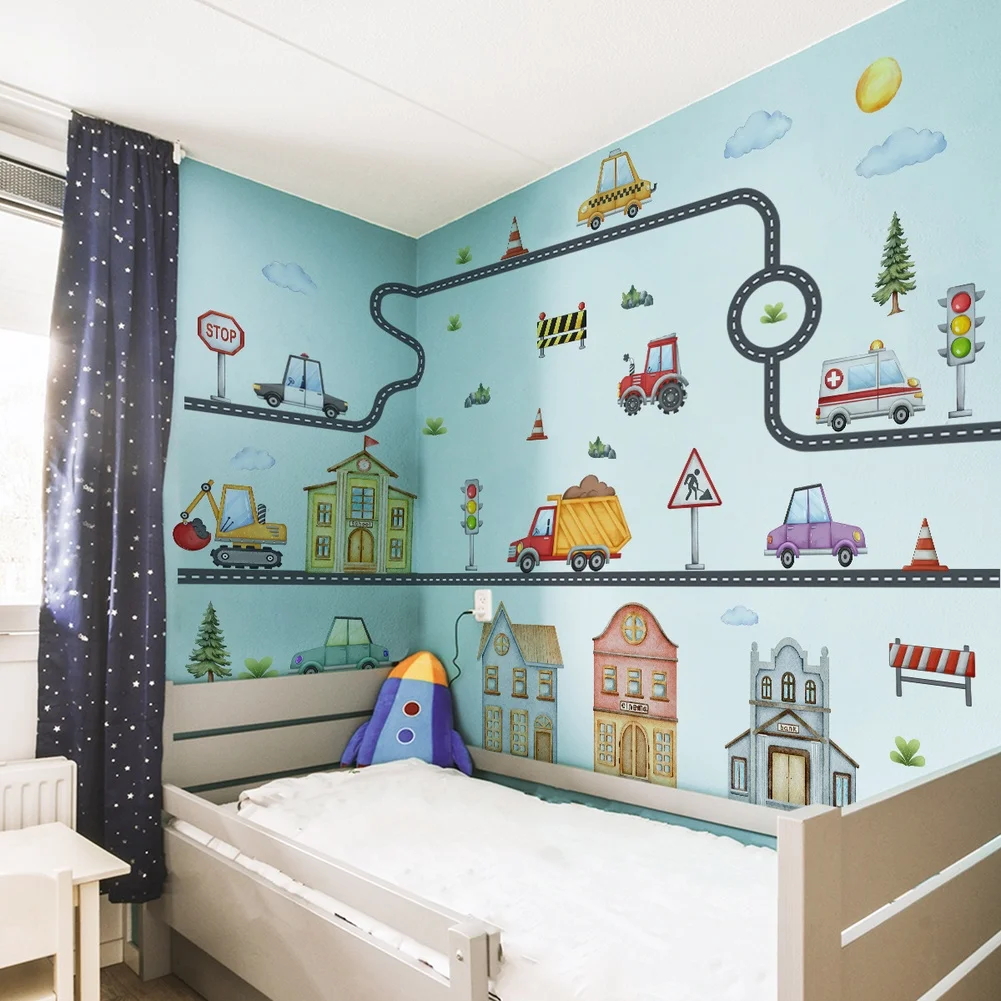 Modern Bike Racing Wall Decal for Bedroom Kitchen and Commercial Spaces with Unique Artwork and Pre Cut Easy Application