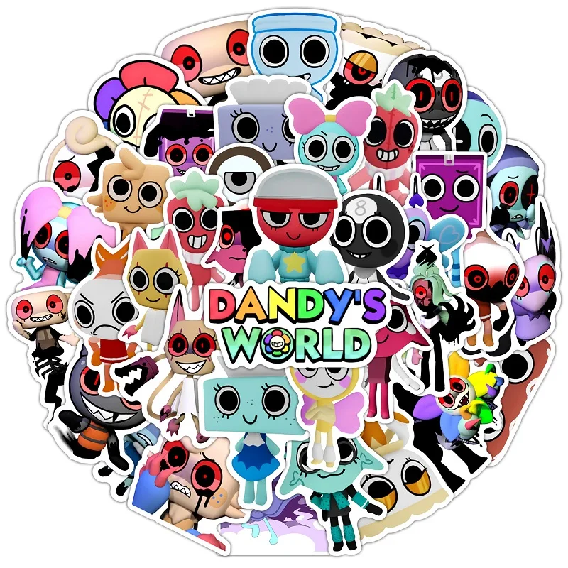 50pcs/set  Cartoon Dandys World Stickers Graffiti Toys DIY Skateboard Notebook Luggage Laptop Phone Fridge Car Wall Decals Gift