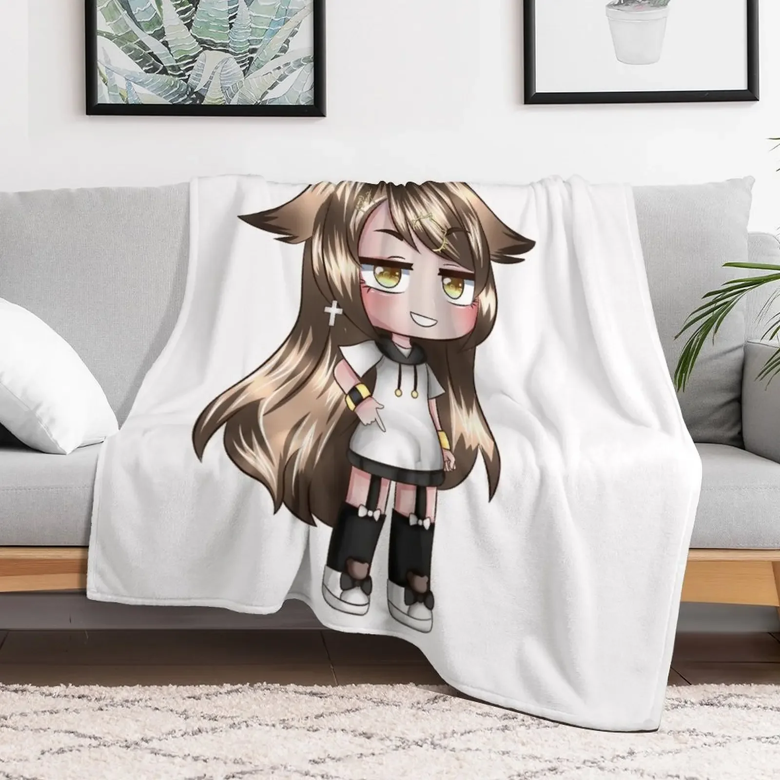 Yamasaki-san - Gacha Edit Throw Blanket Sofa Large Hair Blankets