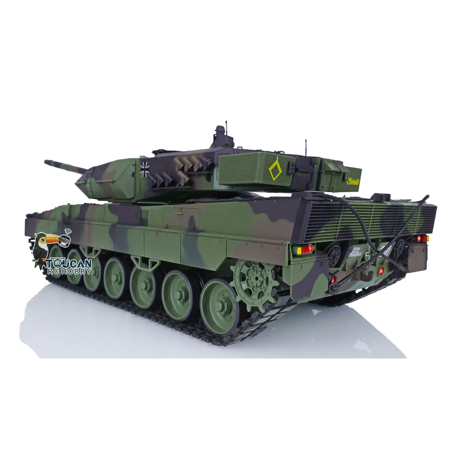 Heng Long 1/16 RC Tank Leopard2A6 7.0 3889 Commander Mirino panoramico rotante Pronto per correre le auto TH21230