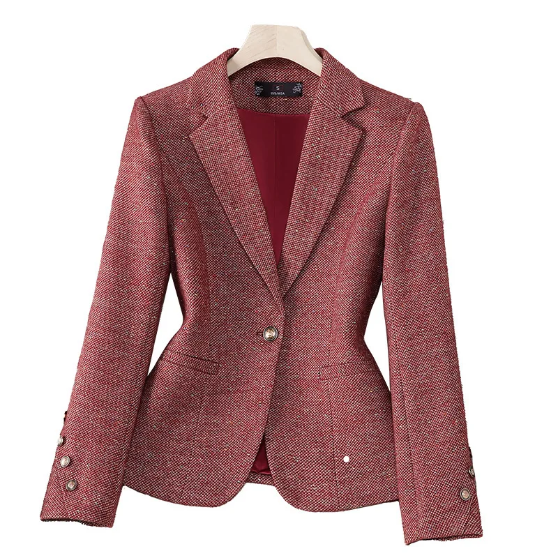 Senhoras do escritório blazer jaqueta feminina manga longa único botão feminino negócios trabalho wear fino casaco formal primavera outono outerwear