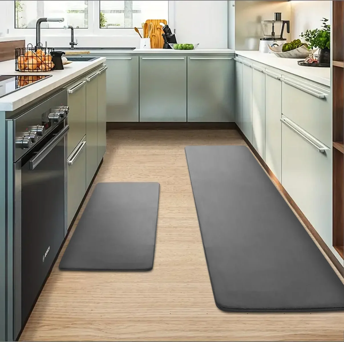 

Thickened flannel kitchen floor mats absorbent oil non-slip mats long strips of-resistant carpets entrance door mats