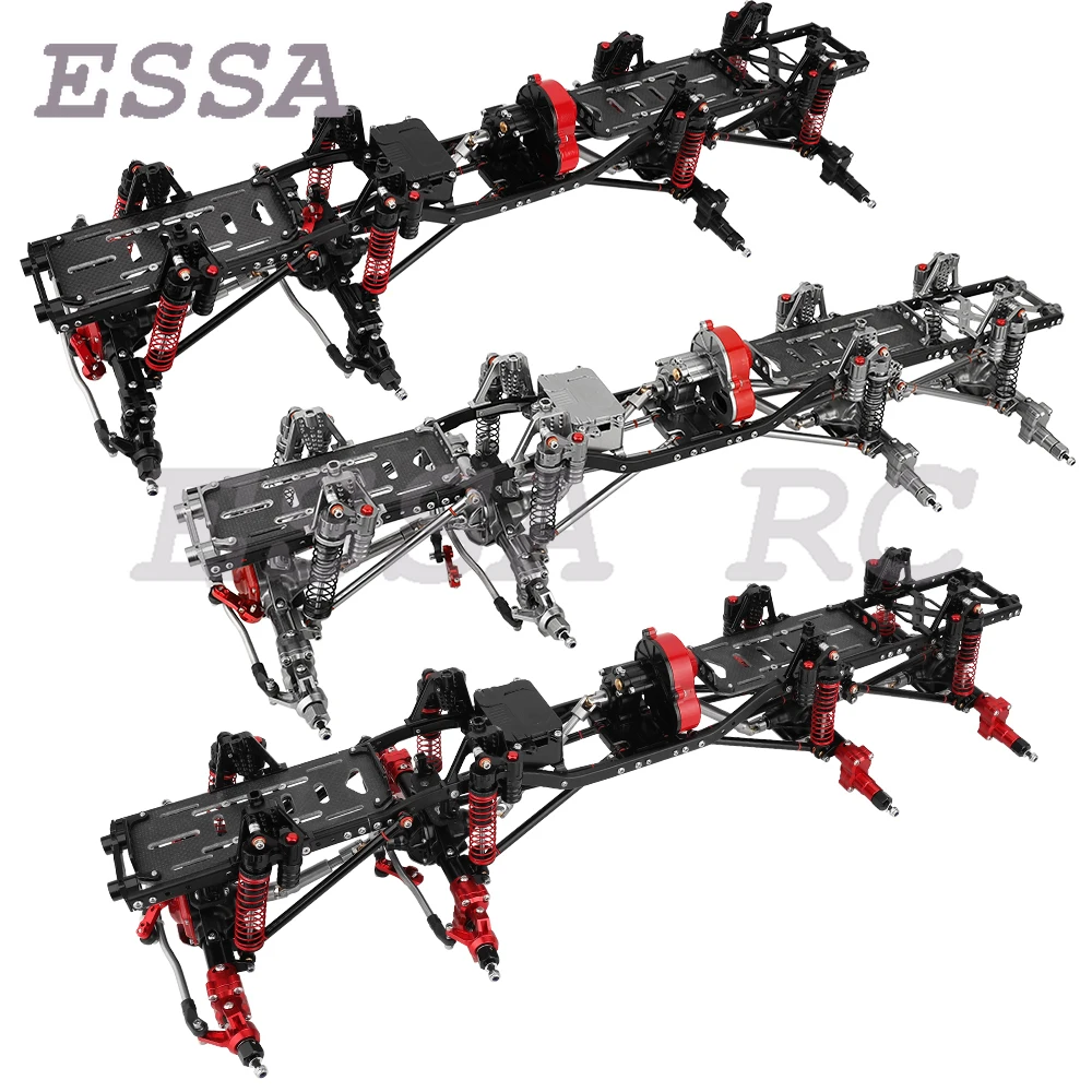 1:10 Metaallegering Verbeterde 8x8 RC Auto Chassis Frame met 2 Portal As Versnellingsbak DIY voor Axiale SCX10 1/10 RC Crawler Auto Onderdelen