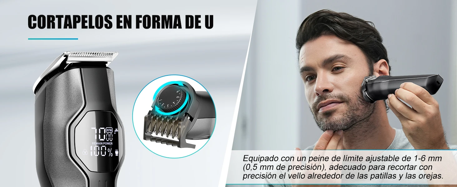 Kensen S30 Haarschneideset für Männer 4-in-1 Haarschneider Nasenhaartrimmer IPX7 Wasserdicht LED-Display Haarschneidemaschine für Friseure – Detail 4