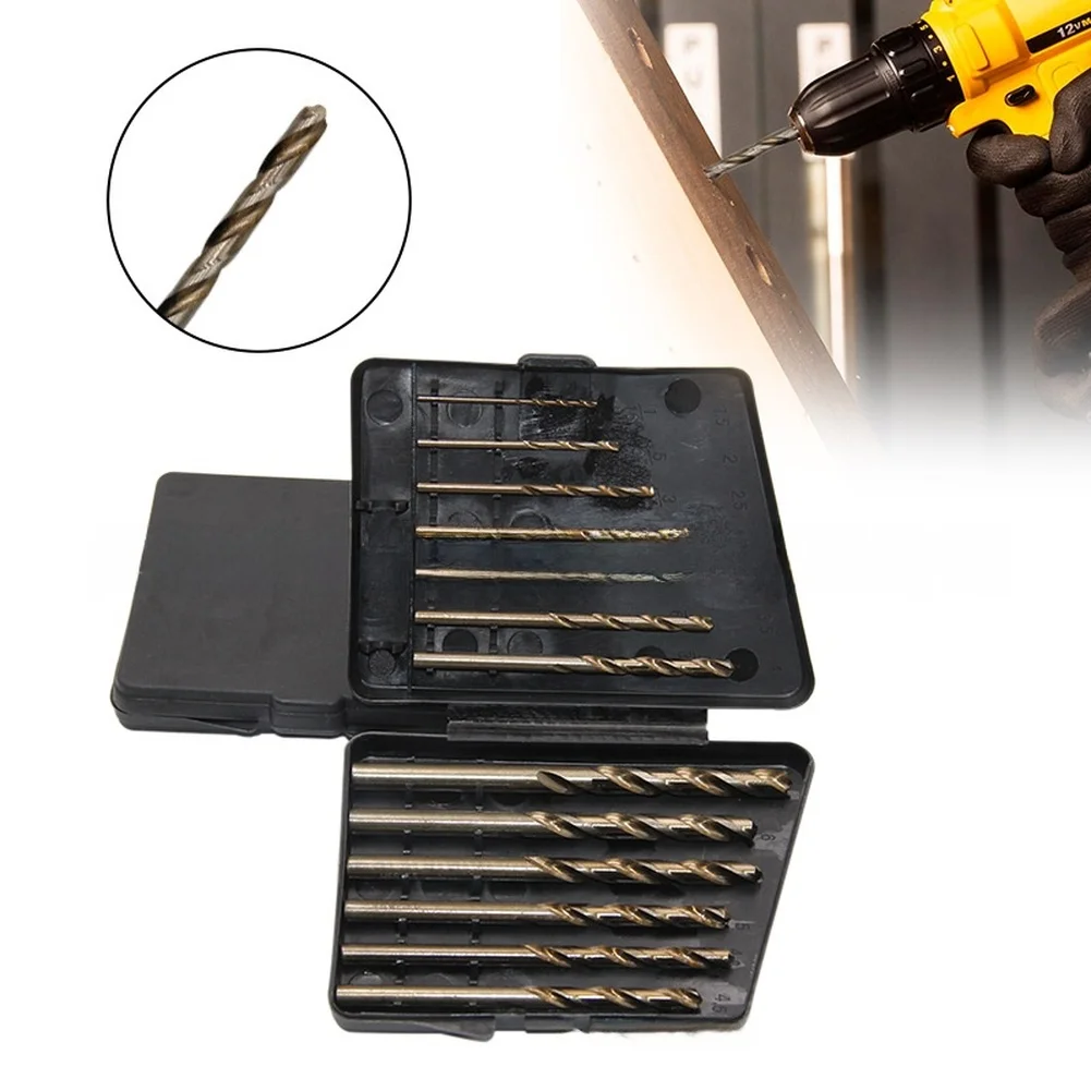 13 Piece Straight Shank Drill Bits HSS Material 1.5mm 2.0mm 2.5mm 3.0mm 3.2mm 3.5mm 4.0mm 4.5mm 4.8mm 5.0mm 5.5mm 6.0mm 6.5mm