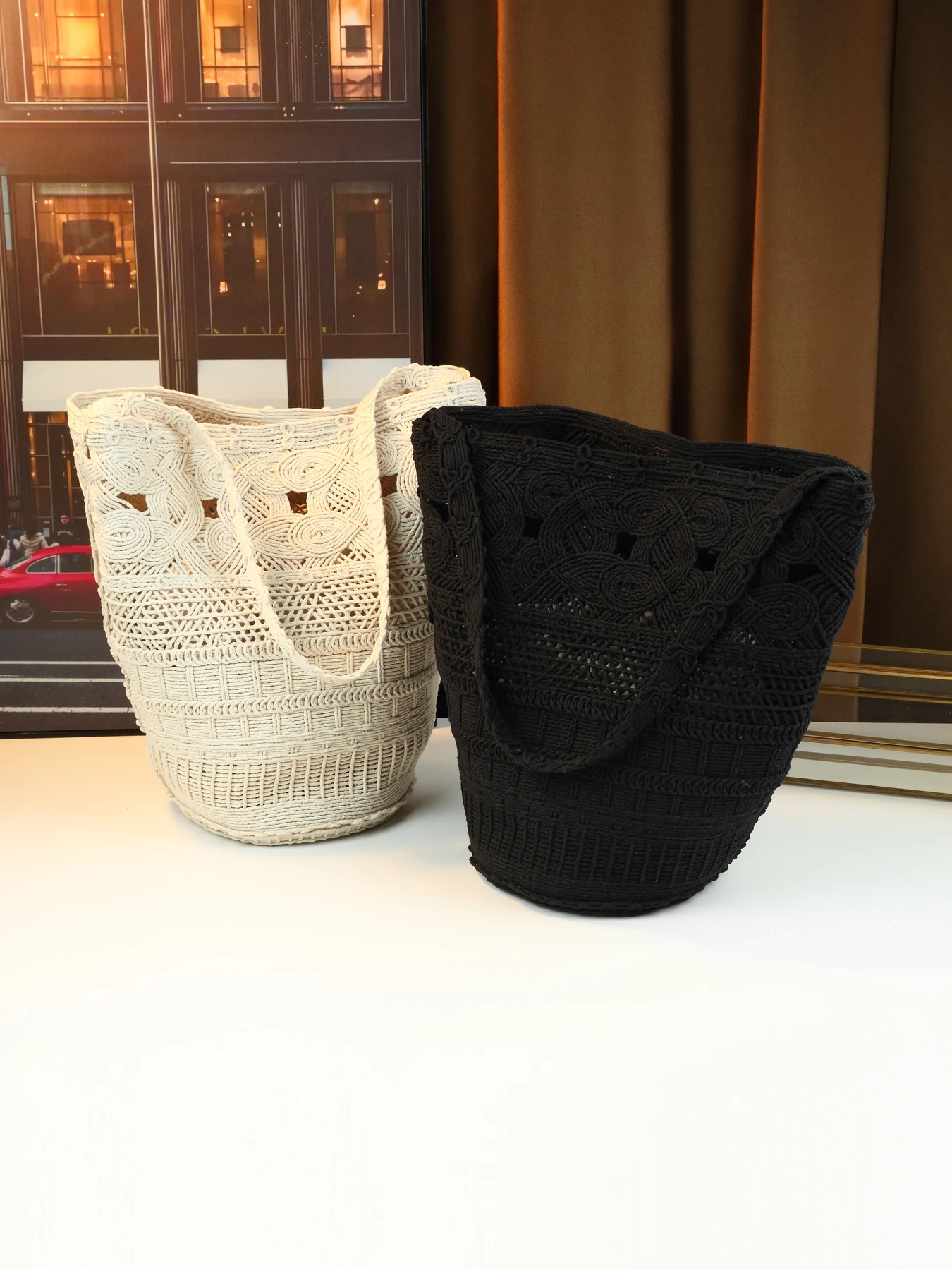 New hollow woven seaside vacation wind large capacity shoulder bag fashion leisure mother and child bag